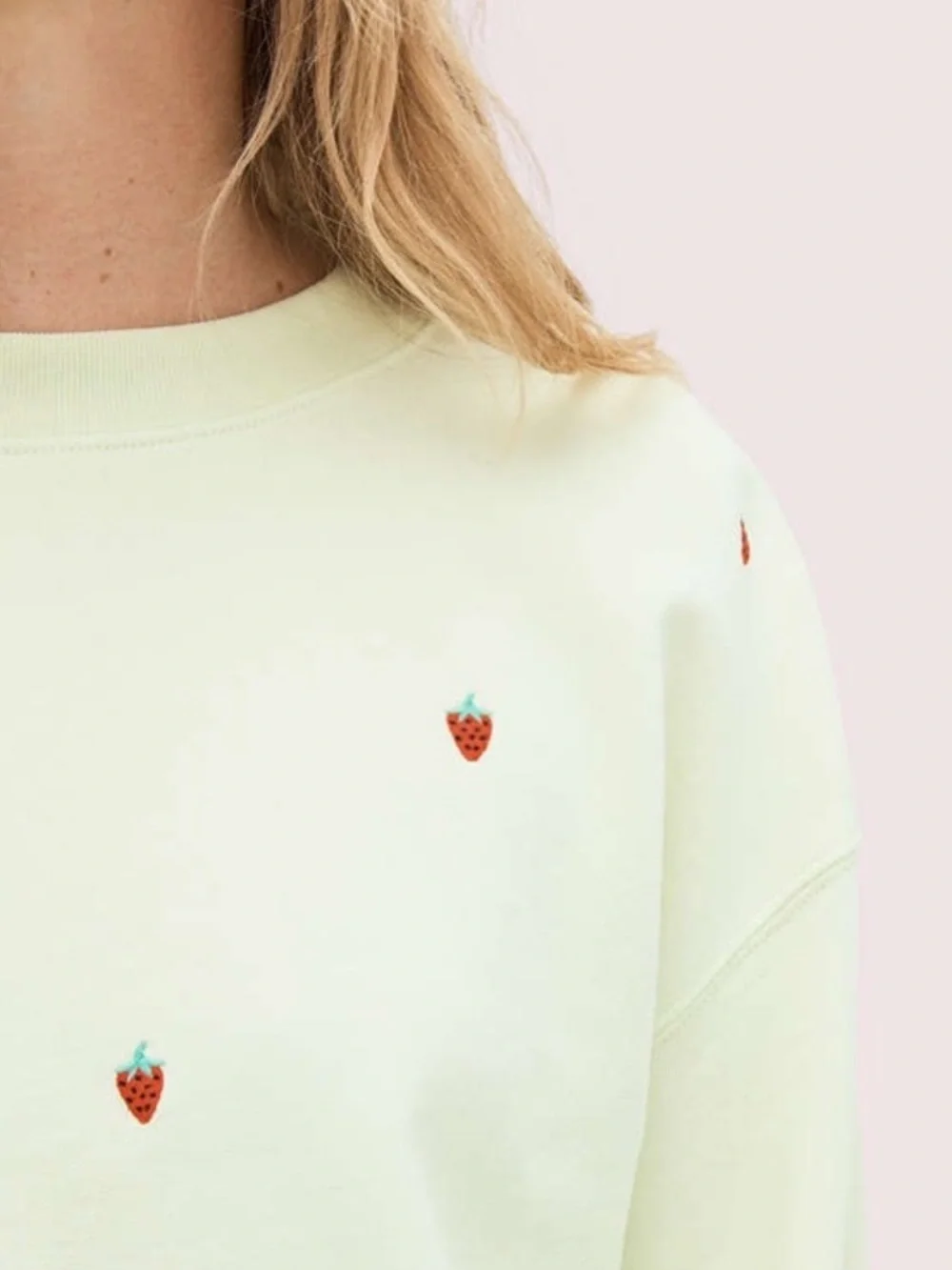 Kate spade keepsake korner embroidered berry sweatshirt